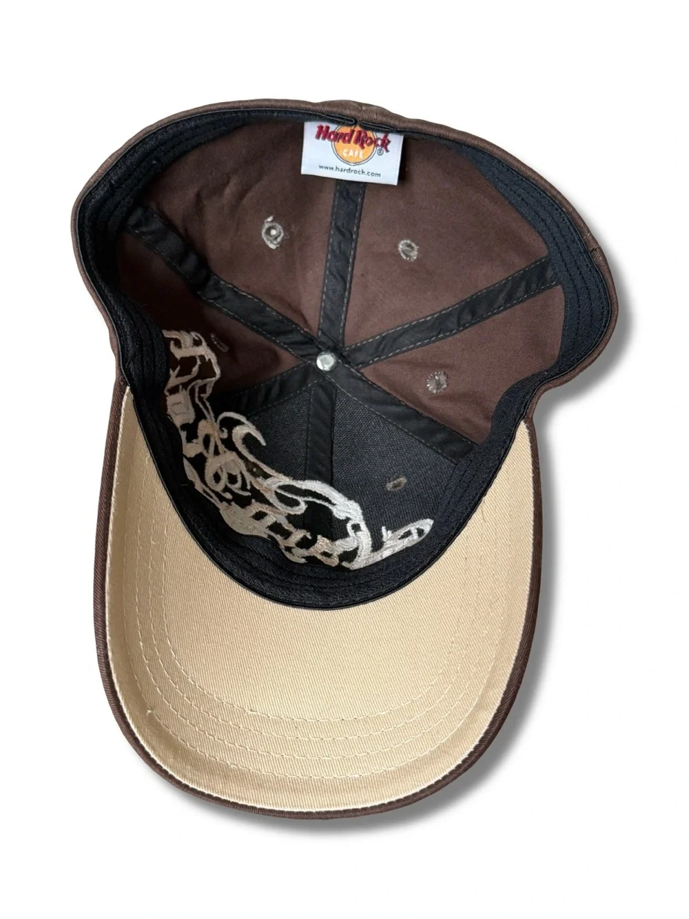 Hard Rock Cafe- Destin Dark Brown Baseball Cap with Cream Embroidered Logo